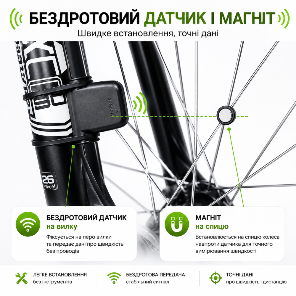 Бездротовий велокомп’ютер ANDR 590C з автостартом