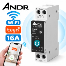 Автомат Wi-Fi ANDR 16А Tuya Smart с энергомониторингом TO-Q-SY1-JWT