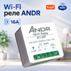 Розумне Wi‑Fi реле ANDR R1‑WF 16A одноканальне Tuya / Smart Life