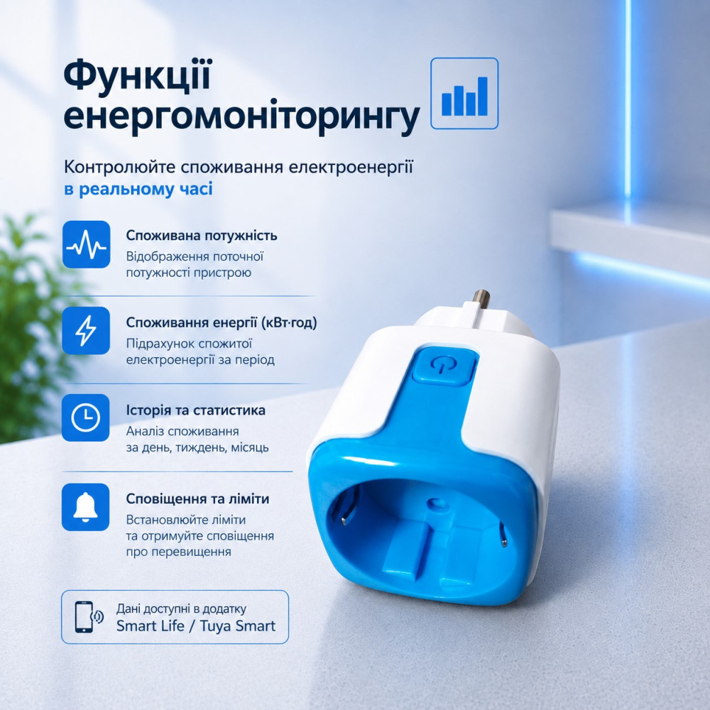 Розумна Wi-Fi розетка ANDR S1-WF 16А