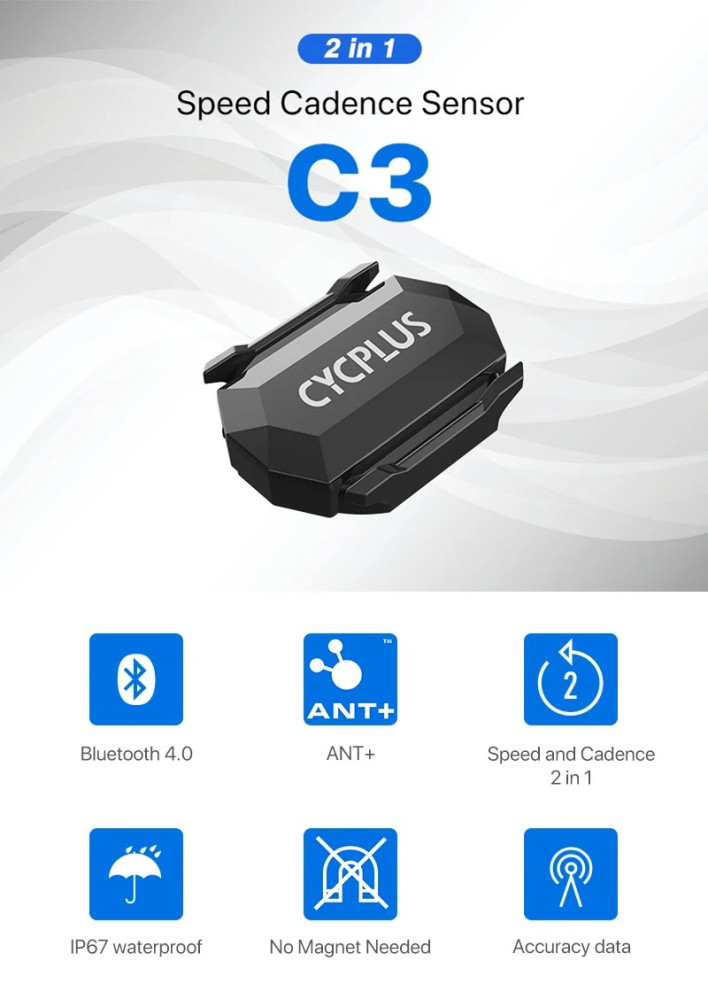 Датчик швидкості та каденсу CYCPLUS C3 Bluetooth ANT+