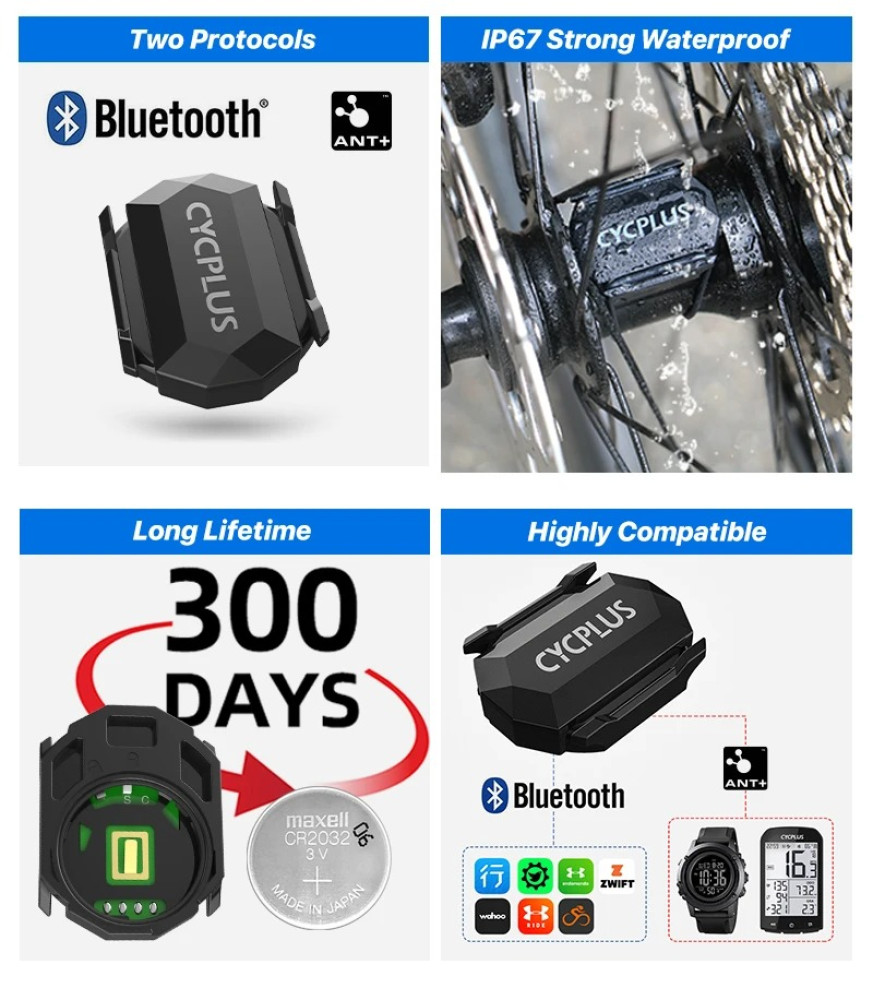 Датчик швидкості та каденсу CYCPLUS C3 Bluetooth ANT+