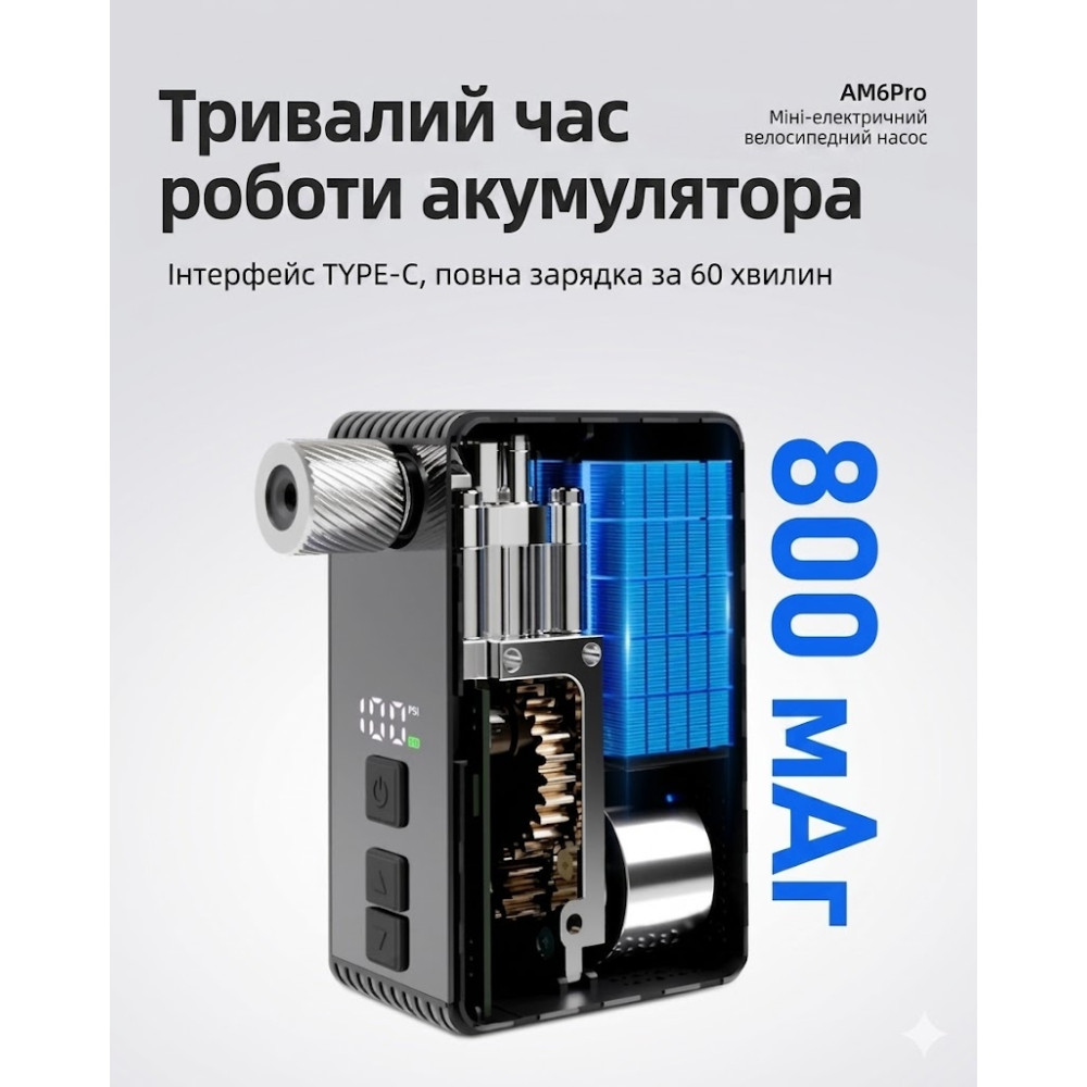 Мини-компрессор Cyclami AM6 Pro 150PSI — обновленная усиленная версия