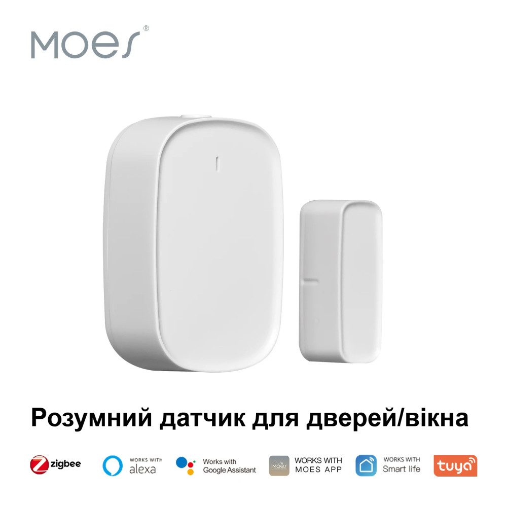 Датчик відкриття дверей і вікон Moes Zigbee Tuya