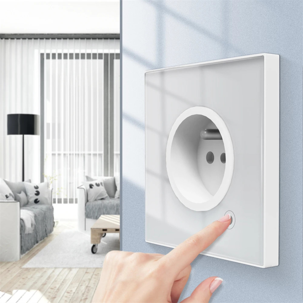Розумна вбудована розетка Moes Zigbee Tuya в підрозетник з моніторингом живлення 16А Біла