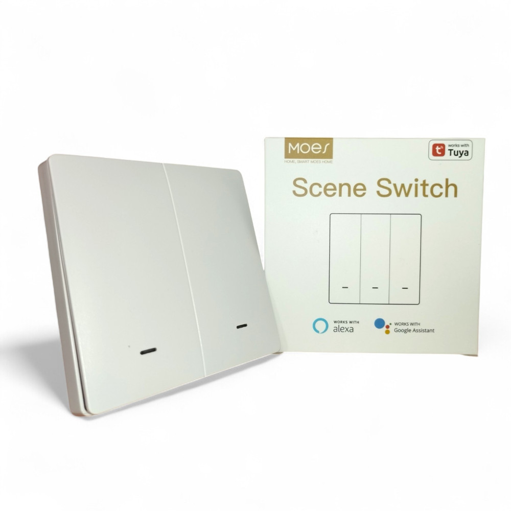 Розумний бездротовий вимикач Moes Zigbee 2 клавіші Tuya 