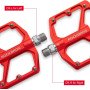 Педалі RockBros K203 алюмінієві широкі платформні червоні