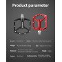 Педали RockBros K203 алюминиевые широкие платформенные красные