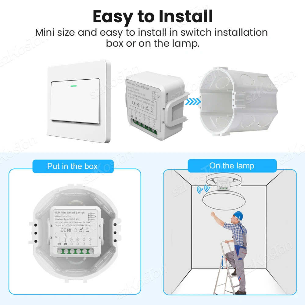 Wi‑Fi реле Tuya Smart Switch 3CH 3 канала