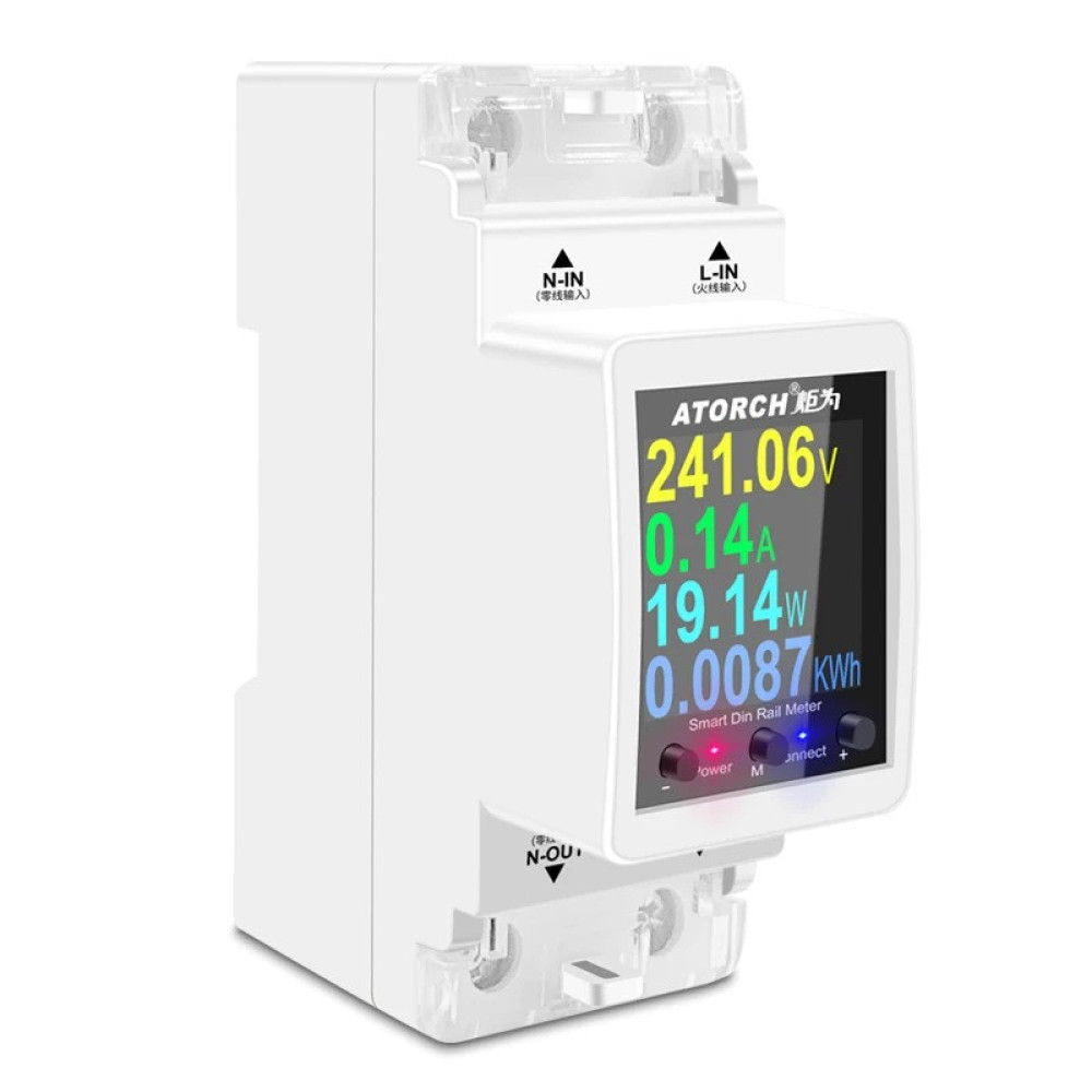 WiFi счётчик электроэнергии Atorch GR2PWS 100A двухтарифный Tuya DIN