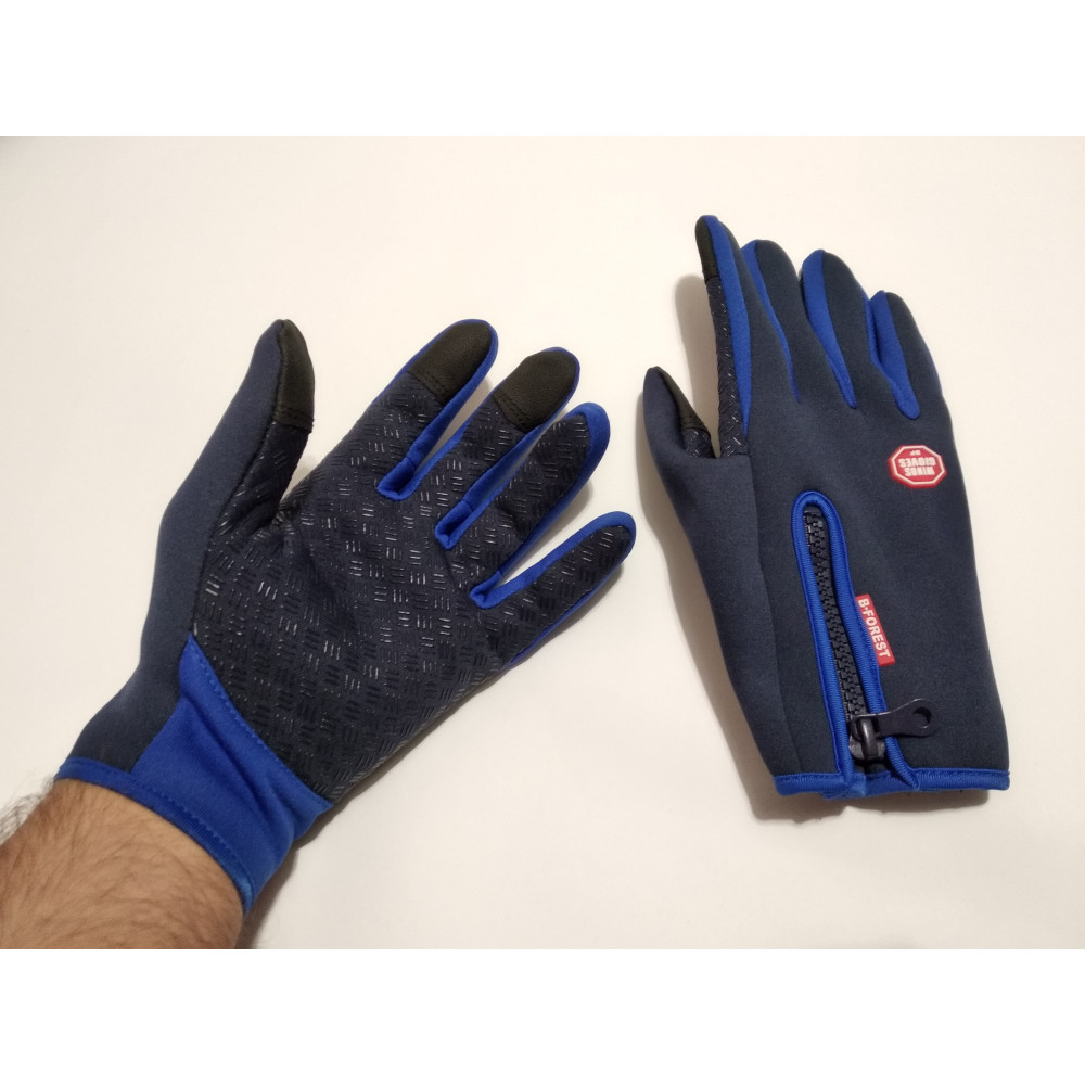Перчатки вело сенсорные Windstopper B-Forest синий L