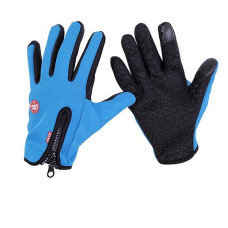 Перчатки вело сенсорні Windstopper B-Forest блакитний, L