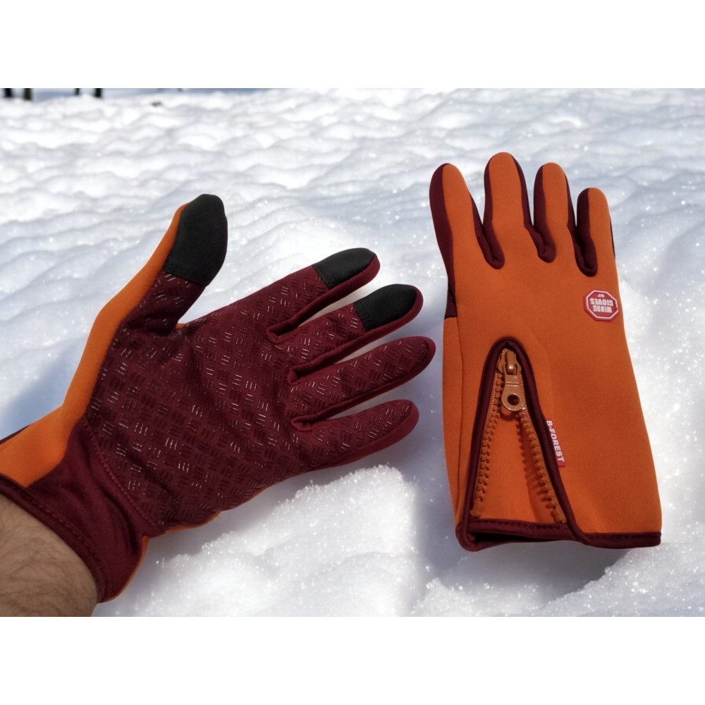 Перчатки вело сенсорные Windstopper B-Forest оранжевый L