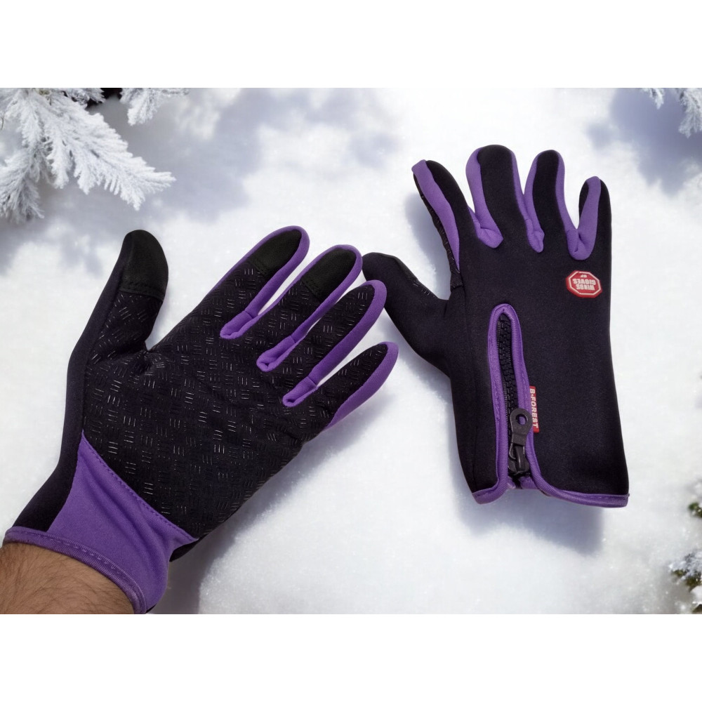 Перчатки вело сенсорні Windstopper B-Forest бузковий, L