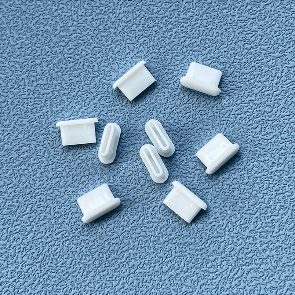 Заглушка USB-C (Type-C) силіконова від пилу біла
