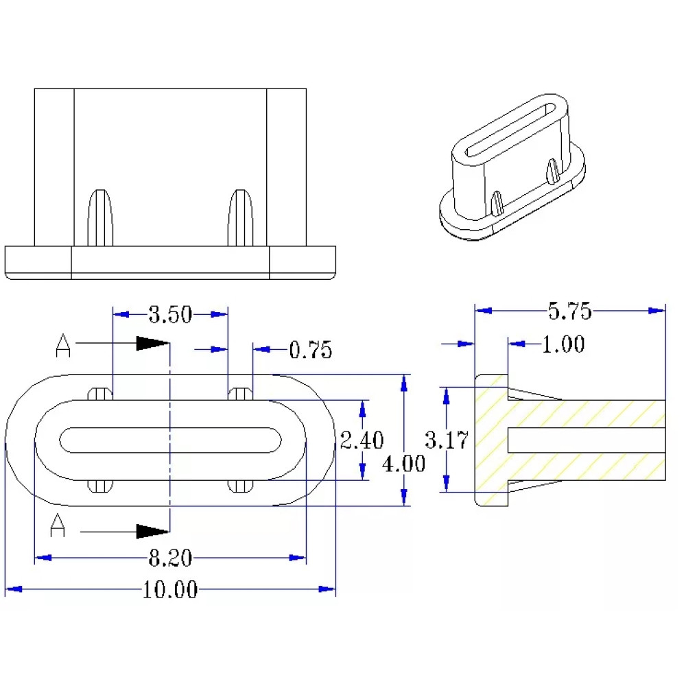Заглушка USB-C (Type-C) силиконовая от пыли красная