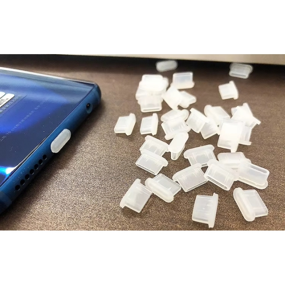 Заглушка USB-C (Type-C) силіконова від пилу прозора