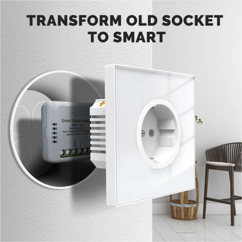 Zigbee реле Moes ZM-104-M Tuya Smart Switch 10 А