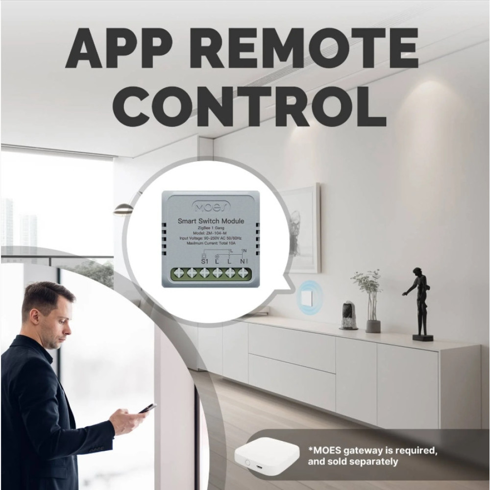 Zigbee реле Moes ZM-104-M Tuya Smart Switch 10 А