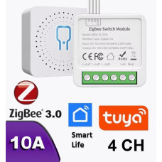 Zigbee реле 4-канальне Tuya Smart Switch 4ch 10А
