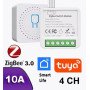 Zigbee реле 4-канальне Tuya Smart Switch 4ch 10А
