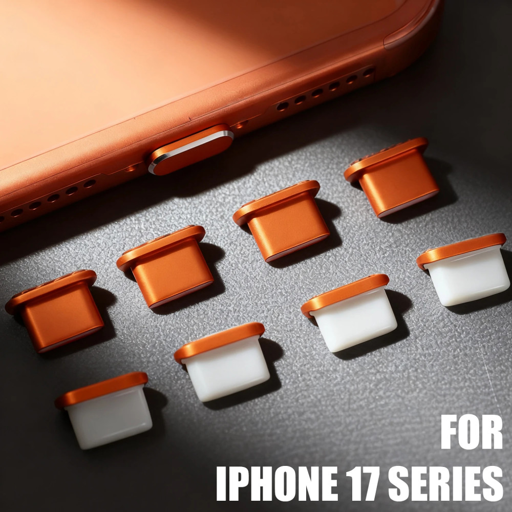 Пластикова заглушка USB-C для iPhone 17 Pro / Pro Max Cosmic Orange