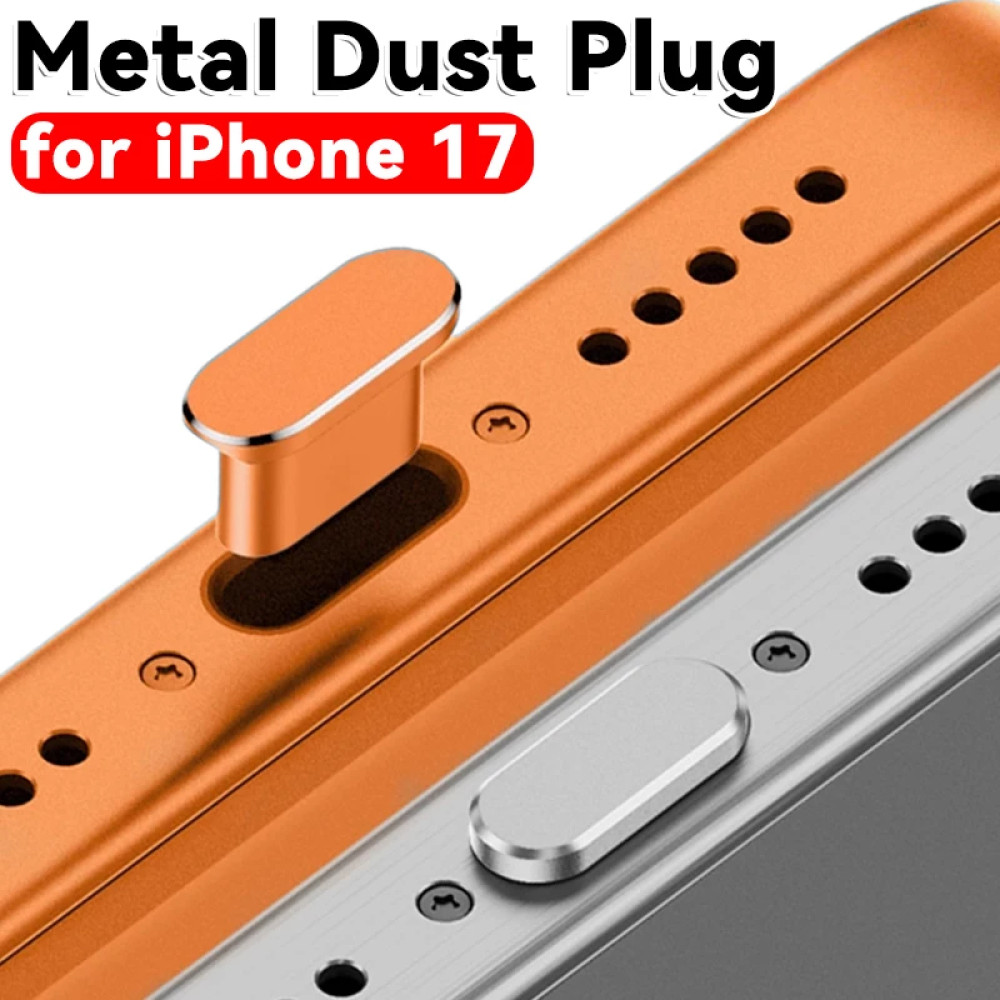 Алюминиевая заглушка USB-C для iPhone 17 Pro / Pro Max Cosmic Orange
