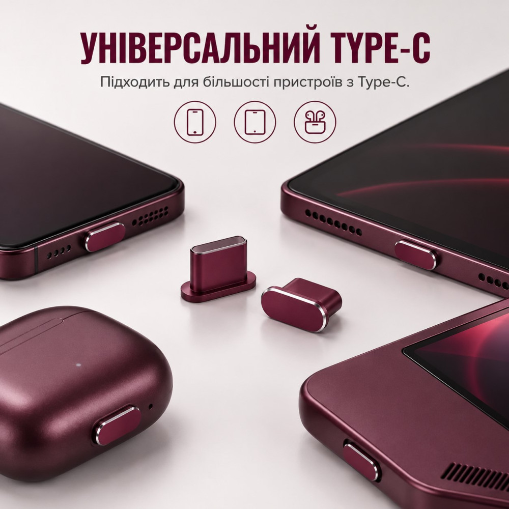 Алюминиевая заглушка для iPhone 18 Pro USB-C (Type-C)