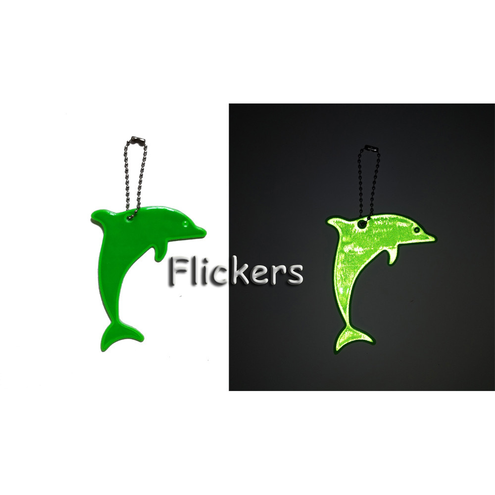 Брелок світловідбиваючий дельфін Flickers / флікер Зелений