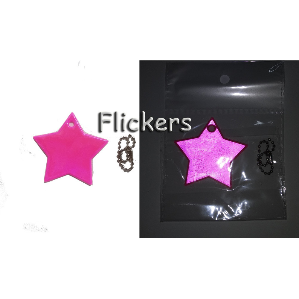 Брелок світловідбиваючий зірка Flickers / флікер Рожевий