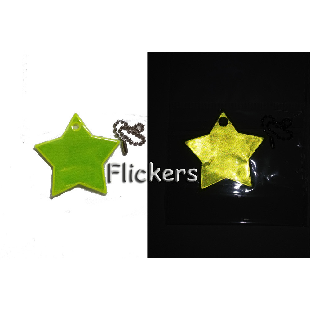 Брелок светоотражающий звезда Flickers фликер Салатовый
