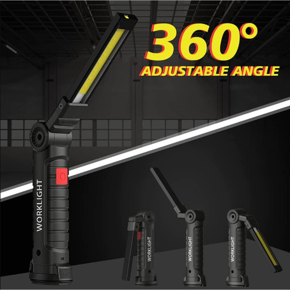 Фонарь аккумуляторный WorkLight 14 см лампа складная с магнитом