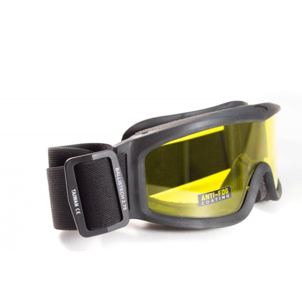 Маска баллистическая с уплотнителем Global Vision Ballistech-3 (amber) Anti-Fog, желтая