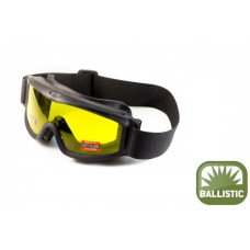 Маска балістична з ущільнювачем Global Vision Ballistech-3 (yellow) Anti-Fog, жовта