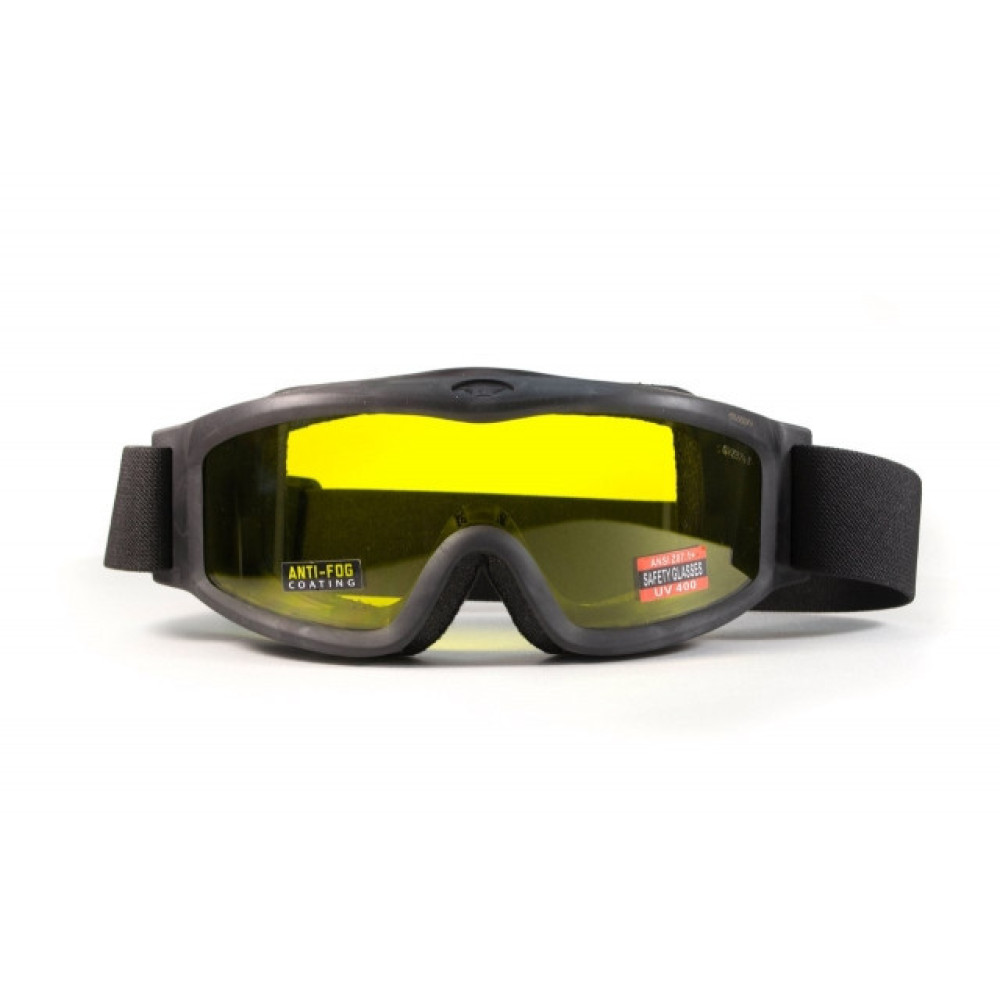 Маска балістична з ущільнювачем Global Vision Ballistech-3 (yellow) Anti-Fog, жовта