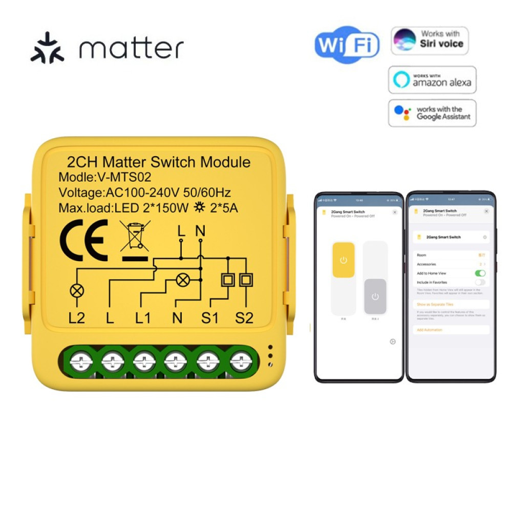 Matter реле Wi-Fi 16А V-MTS01