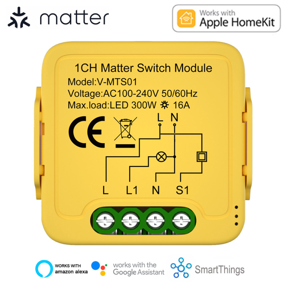Matter реле Wi-Fi 16А V-MTS01