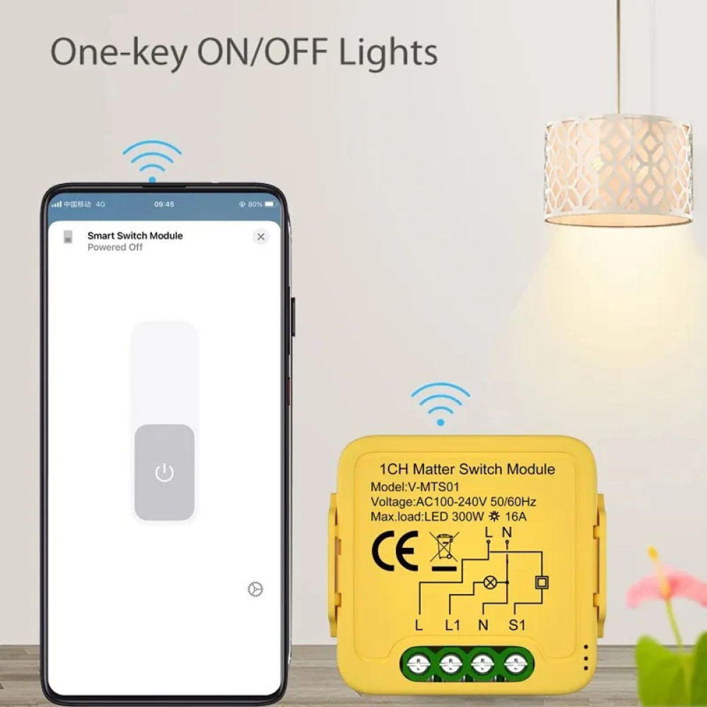 Matter реле Wi-Fi 16А V-MTS01