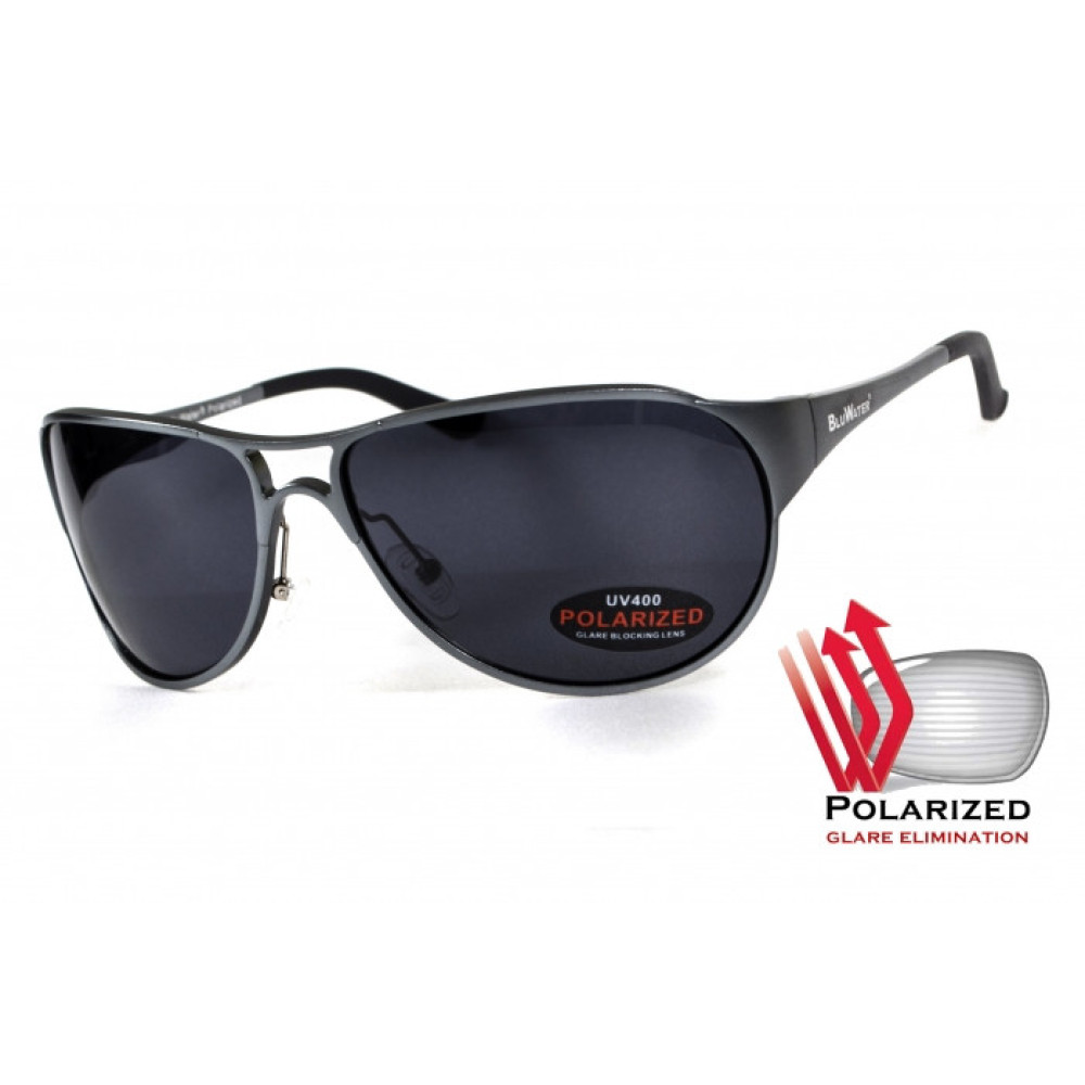 Очки поляризационные BluWater Alumination-3 Gun Metal Polarized (gray) серые