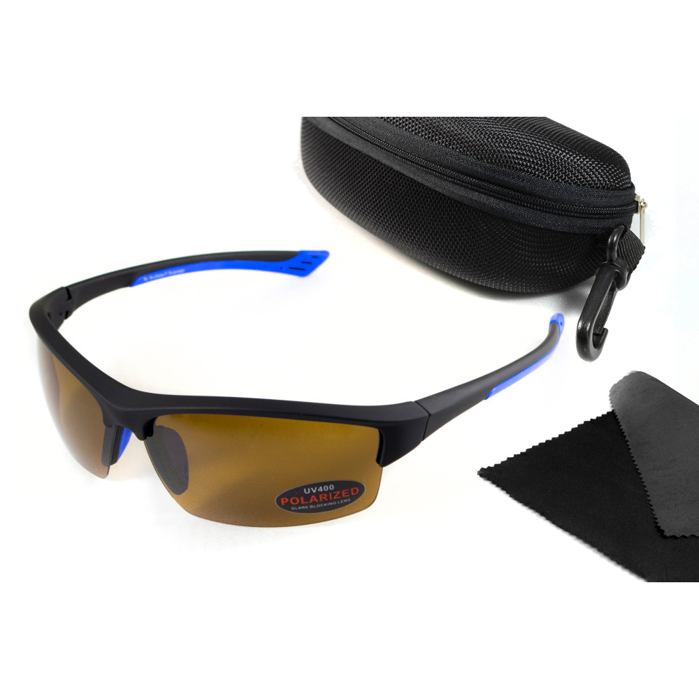 Очки поляризационные BluWater Daytona-1 Polarized (brown), гидрофобные коричневые линзы (Repelon™)