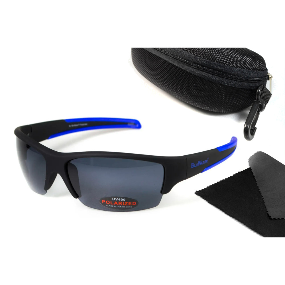 Очки поляризационные BluWater Daytona-2 Polarized (gray), серые гидрофобные линзы (Repelon™)