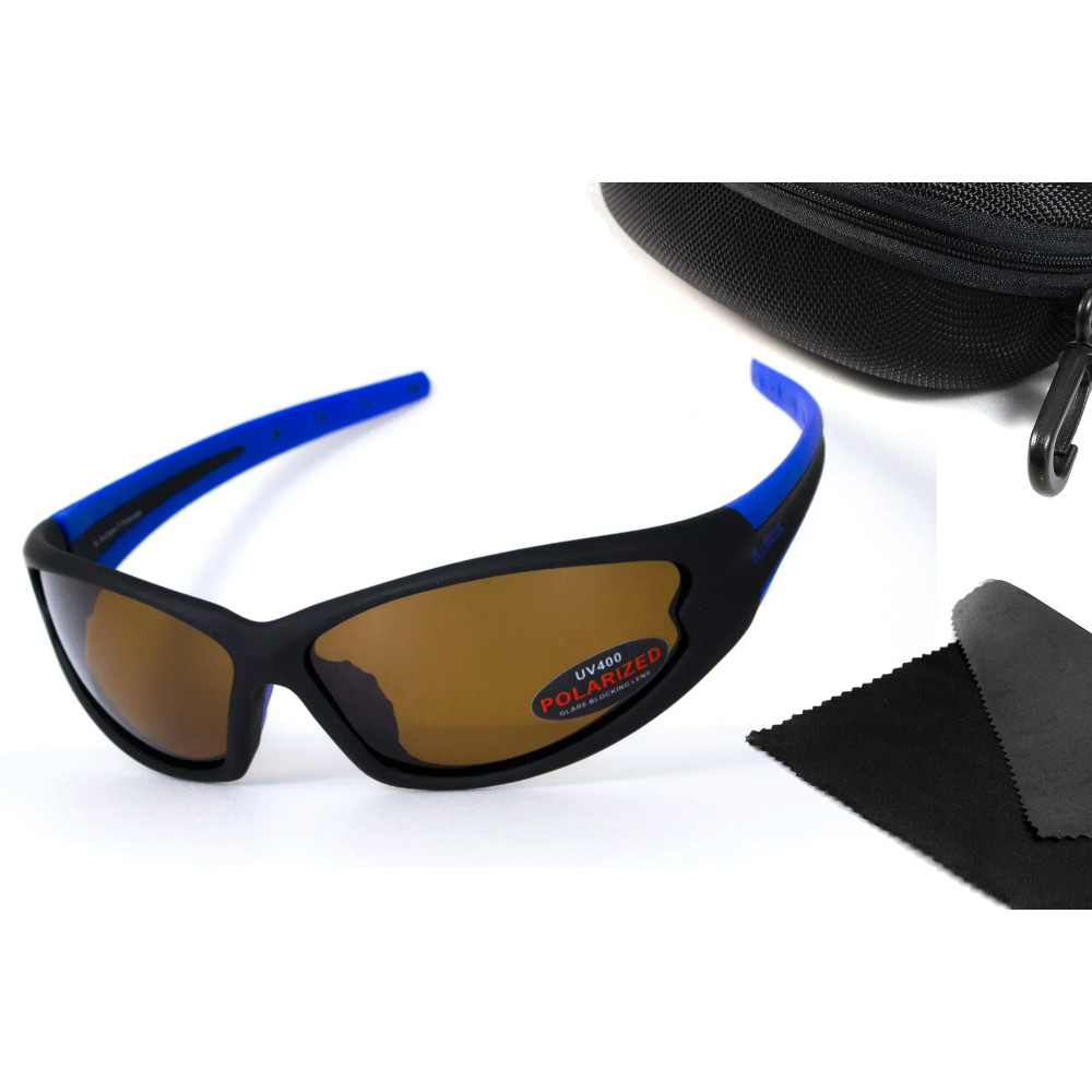 Очки поляризационные BluWater Daytona-4 Polarized (brown) коричневые в черно-синей оправе