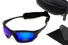 Очки поляризационные BluWater Hydro Polarized (G-Tech™ blue) Anti-Fog, синие зеркальные в  черной оправе