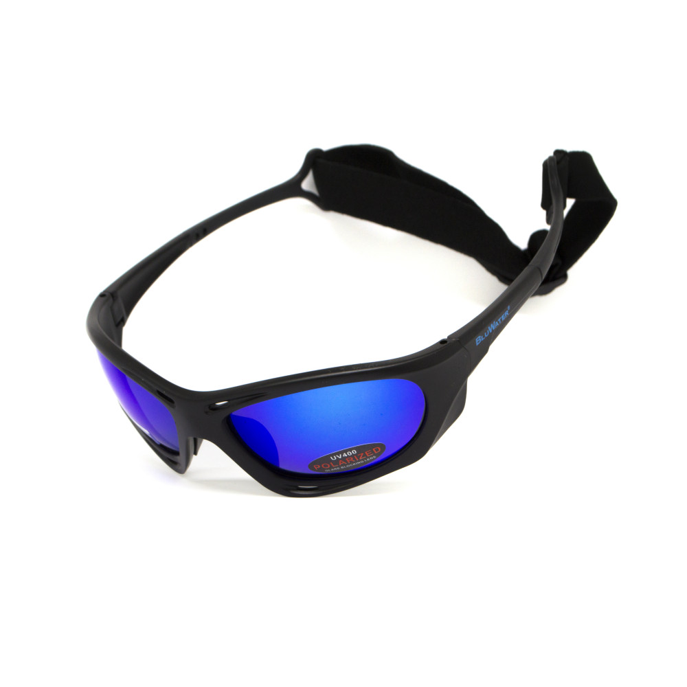 Очки поляризационные BluWater Hydro Polarized (G-Tech™ blue) Anti-Fog, синие зеркальные в  черной оправе