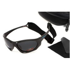 Очки поляризационные BluWater Hydro Polarized (dark gray) Anti-Fog, черные линзы в черной оправе