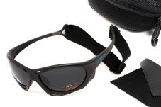 Окуляри поляризаційні BluWater Hydro Polarized (dark gray) Anti-Fog, чорні лінзи в чорній оправі