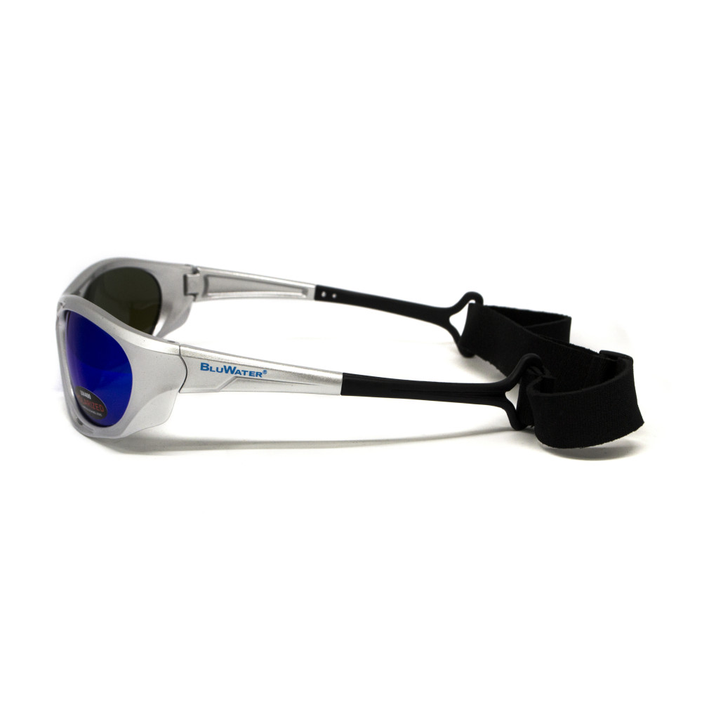 Очки поляризационные BluWater Hydro Silver Polarized (G-Tech™ blue) Anti-Fog, синие зеркальные в серебристой оправе