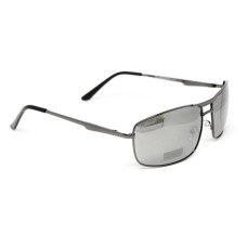 Очки поляризационные BluWater Navigator-3 Gun Metal Polarized (flash mirror), серые зеркальные в тёмной металлической оправе