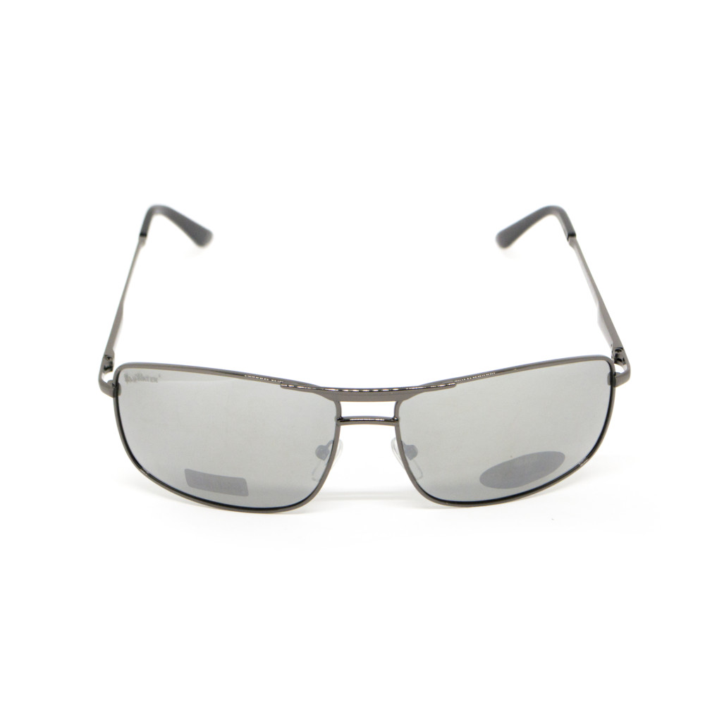 Очки поляризационные BluWater Navigator-3 Gun Metal Polarized (flash mirror), серые зеркальные в тёмной металлической оправе