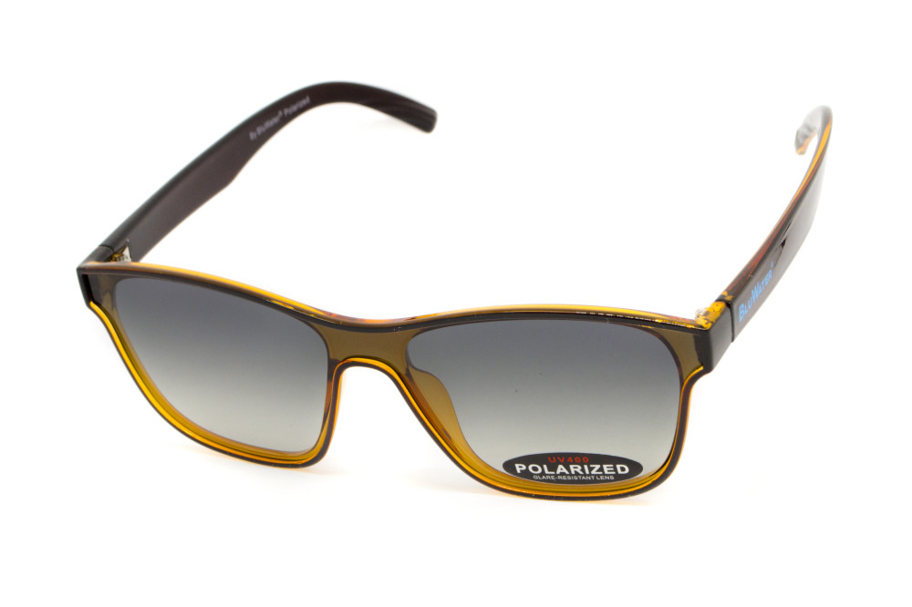 Очки поляризационные BluWater Saltee Polarized (gradient gray), серые с градиентом линзы в коричневой полупрозрачной оправе